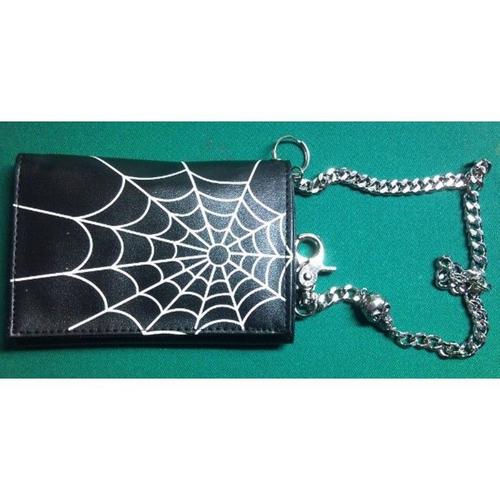 portefeuille toile d'araignée noir blanc rockab femme goth