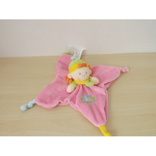 Doudou Lutin Fée Fille Rose Maison Nicotoy