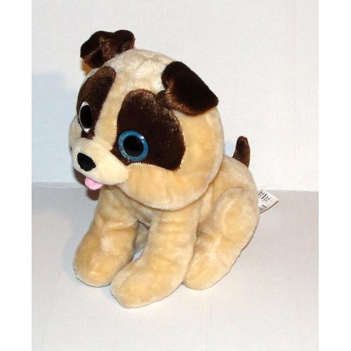 Peluche Chien Carlin Zd Trading Sonore Parlant - Peluche Chiot Beige Marron Yeux Pailletés Lumineux