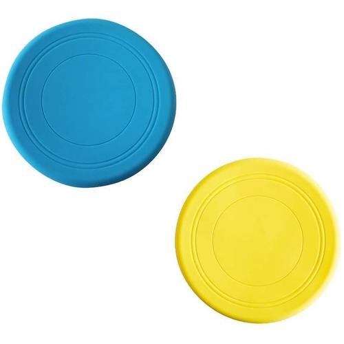 Frisbee Couleurs Aléatoires Antidérapant Jouet En Silicone Souple Parents Et Enfants Temps Sports De Plein Air Jouets Pour Animaux De Compagnie 2 Pièces