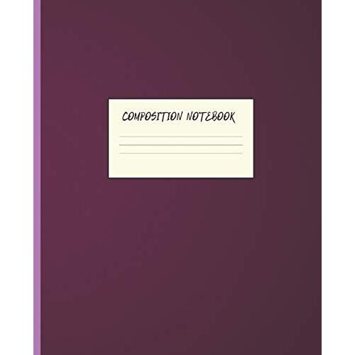 Composition Notebook: Plum Purple Indigo Color Design Cover | 7.5 X 9.25" Wide-Ruled Pages | Workbook, Journal, Notebook | Includes Belong To Page And Class Schedule Page