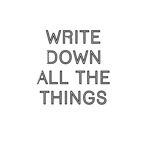 White Notebook: Write Down All The Things: 6x9 Lined Notebook