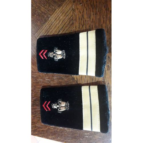 Paire De Fourreaux En Velou Noir Lieutenant De L'arme Du Génie