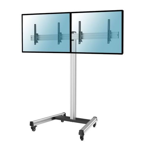 Support sur roulettes pour 2 écrans TV 43" - 49" Hauteur 175cm, Inclinable