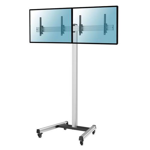 Support sur roulettes pour 2 écrans TV 43" - 49" Hauteur 240cm, Inclinable