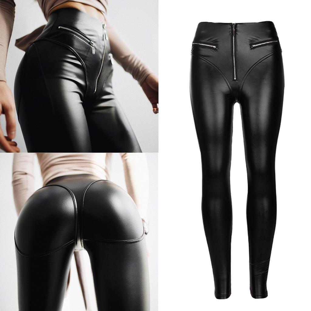 Femme Legging Simili Cuir Fille Taille Haute Pantalon Élastique Noir Sexy  Clubwear L | Rakuten