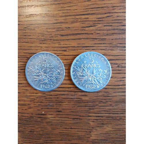 Vends 2 Pieces En Argent 1962
