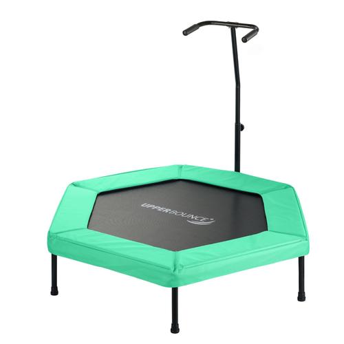 Mini Trampoline De Fitness Hexagonal 127 Cm Avec Poignée Pour Sport Gym Intérieur | Vert