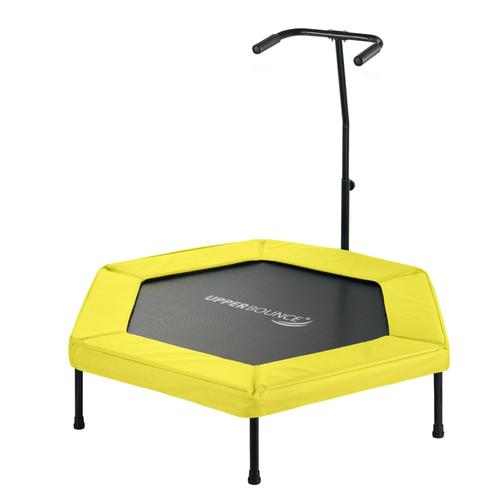 Mini Trampoline De Fitness Hexagonal 127 Cm Avec Poignée Pour Sport Gym Intérieur | Jaune