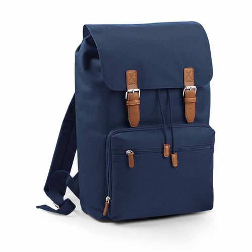 Sac ? dos vintage avec compartiment pour ordinateur - BG613 - bleu marine