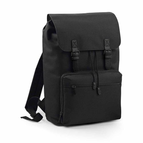 Sac ? dos vintage avec compartiment pour ordinateur - BG613 - noir - noir