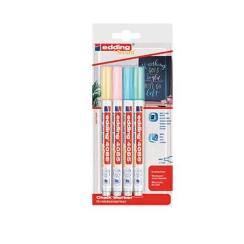 Edding Chalk Marker 4085 Pack Set 4057305037213 Lot Marqueur Craie Liquide Ardoise Vitre Tableau Magasin Vitrine Deco Bricolage Art Loisir Creatif Enfant Comasound Kartel Csk Online