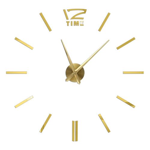 Autocollants muraux miroir d'horloge 3D,horloges murales créatives bricolage,design moderne,montre à quartz muette,décoration d'intérieur,salle de bain,T - Type Gold I-37 inch(60-90cm)