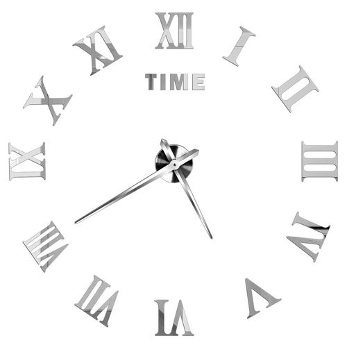 Autocollants muraux miroir d'horloge 3D,horloges murales créatives bricolage,design moderne,montre à quartz muette,décoration d'intérieur,salle de bain,T - Type Silver C-47 inch(80-120cm)