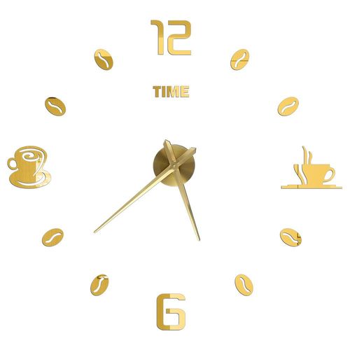 Autocollants muraux miroir d'horloge 3D,horloges murales créatives bricolage,design moderne,montre à quartz muette,décoration d'intérieur,salle de bain,T - Type Gold P-37 inch(60-90cm)
