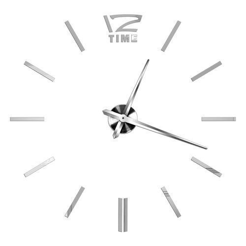 Autocollants muraux miroir d'horloge 3D,horloges murales créatives bricolage,design moderne,montre à quartz muette,décoration d'intérieur,salle de bain,T - Type Silver I-37 inch(60-90cm)