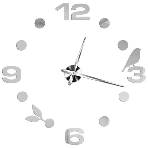 Autocollants muraux miroir d'horloge 3D,horloges murales créatives bricolage,design moderne,montre à quartz muette,décoration d'intérieur,salle de bain,T - Type Silver O-47 inch(80-120cm)