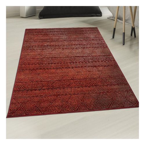 Tapis Berbère 120x170 Tissé Motif Ethnic Lyn1 Chila Rouge