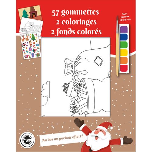 Coloriage Avec Peinture Pinceau Et Gommettes Noël Tradi