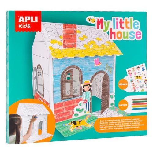 Maison Montable À Décorer Avec Craies Grasses Et Stickers - Apli Agipa