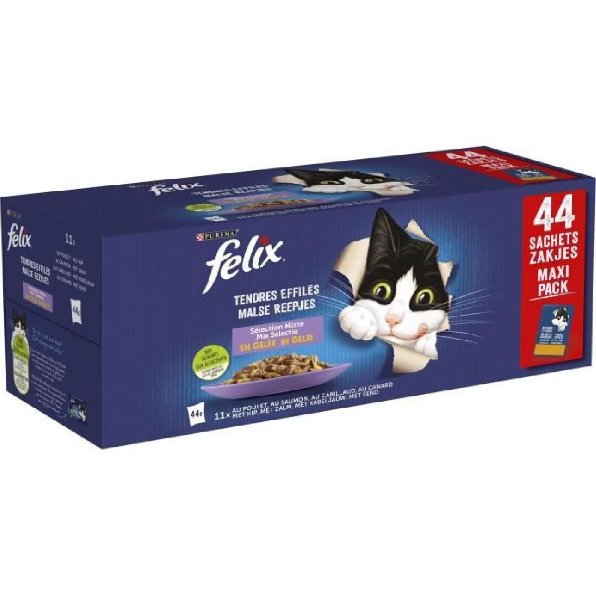 Felix Tendres Effiles En Gelee Viandes Poissons 44 X 85 G Sachets Fraicheur Pour Chat Adulte Rakuten