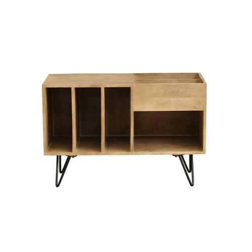 Buffet De Rangement Vinyles Manguier Et Métal L90 Cm Boogie
