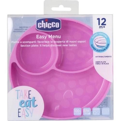 Chicco-Plat A Compartiment En Silicone Avec Ventouse - Rose - 12m+