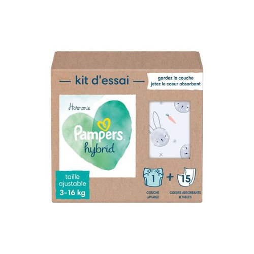 Pampers Hybrid Kit De 15 Coeurs Absorbants Et 1 Couche Lavable