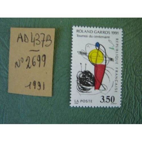 Ad 437 B // Timbre France Neuf 1991*N° 2699 "Roland Garros 1991