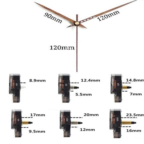 Brochure Aiguilles d'horloge en bois bricolage,horloge murale à quartz,mouvement de réparation à quartz,pièces de mécanisme d'horloge avec bois massif - Type B-23.5mm