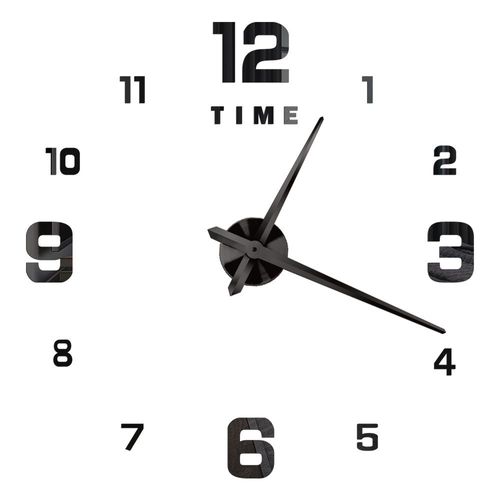Autocollants muraux miroir d'horloge 3D,horloges murales créatives bricolage,design moderne,montre à quartz muette,décoration d'intérieur,salle de bain,T - Type Black D-37 inch(60-90cm)