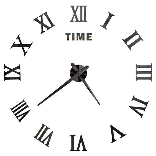 Autocollants muraux miroir d'horloge 3D,horloges murales créatives bricolage,design moderne,montre à quartz muette,décoration d'intérieur,salle de bain,T - Type Black C-37 inch(60-90cm)