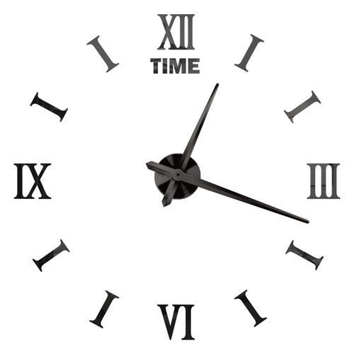 Autocollants muraux miroir d'horloge 3D,horloges murales créatives bricolage,design moderne,montre à quartz muette,décoration d'intérieur,salle de bain,T - Type Black H-37 inch(60-90cm)