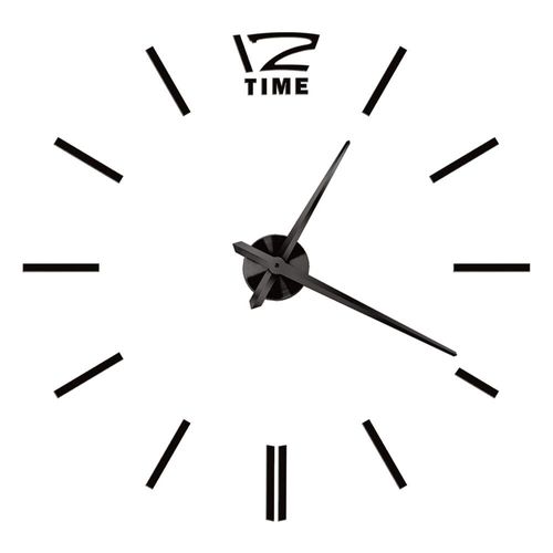 Autocollants muraux miroir d'horloge 3D,horloges murales créatives bricolage,design moderne,montre à quartz muette,décoration d'intérieur,salle de bain,T - Type Black I-37 inch(60-90cm)