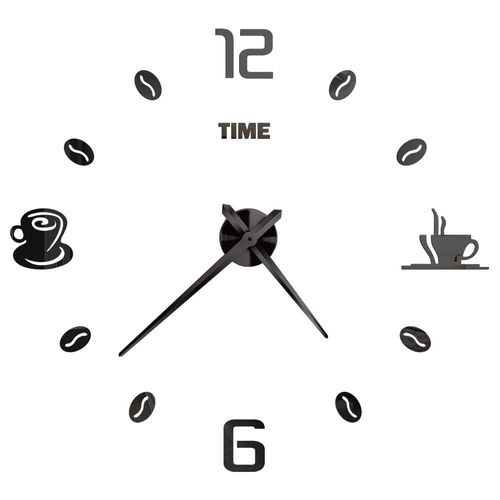 Autocollants muraux miroir d'horloge 3D,horloges murales créatives bricolage,design moderne,montre à quartz muette,décoration d'intérieur,salle de bain,T - Type Black P-37 inch(60-90cm)