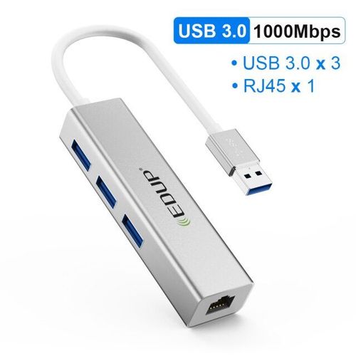 USB 3.0 Adapter EDUP HUB adaptateur USB 3.0 à RJ45, Dock Thunderbolt 3 pour PC, accessoires Ethernet, séparateur USBC 3.1 Nipseyteko
