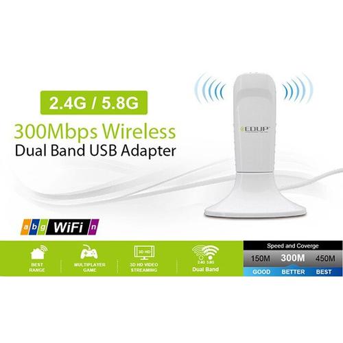 EDUP adaptateur double bande USB WIFI EP-DB1305, 300Mbps, adaptateur réseau sans fil Nipseyteko