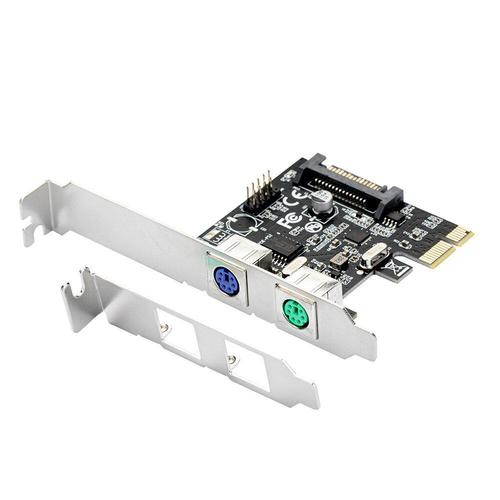 Adaptateur PCI Express PS2 PS/2 pour clavier et souris, carte d'extension avec connecteur d'alimentation à 4 broches Nipseyteko