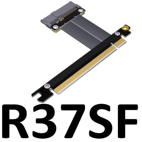 30cm R37SF Câble de convertisseur PCIE 16X, Interface U2 à PCI-E 3.0x16 SFF-8639 NVMe, Extension de données à semi-conducteurs, Gen3, câble plat et Flexible Nipseyteko