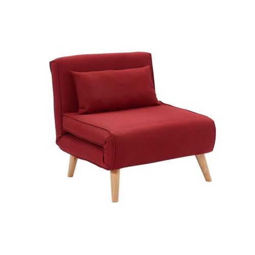 Fauteuil Convertible Posio En Tissu - Rouge