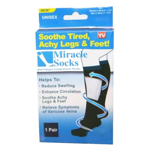 Miracle Socks Chaussettes De Contention Anti-Fatigue Anti Jambes Lourdes Activent La Circulation Du Sang Femme Homme