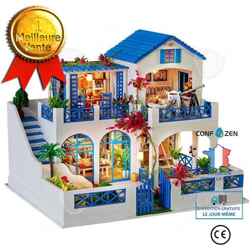 Diy Maison De Noël Miniature Assemblez Led Dollhouse Furniture Kit Cadeau De Noël Jouet