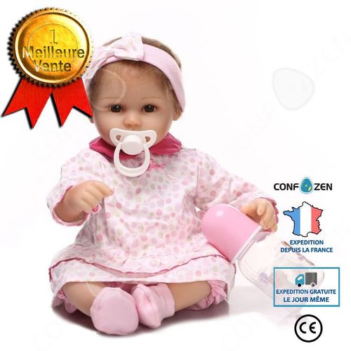 17 Pouces Fait À La Main Reborn Bébé Poupée Silicone Vinyle Doux Vrai Toucher Cadeaux De Noël Jouets Pour Enfants