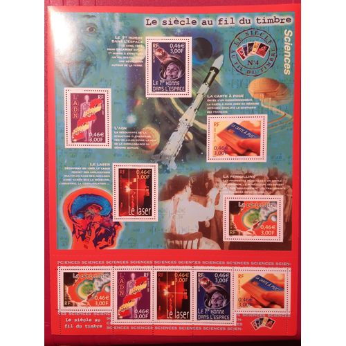 Bloc De 10 Timbres « Le Siècle Au Fil Du Timbre (Iv) - Sciences »