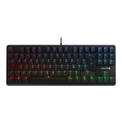 CHERRY G80-3000N RGB TKL - Clavier - backlit - USB - Français - commutateur : CHERRY MX Silent Red - noir