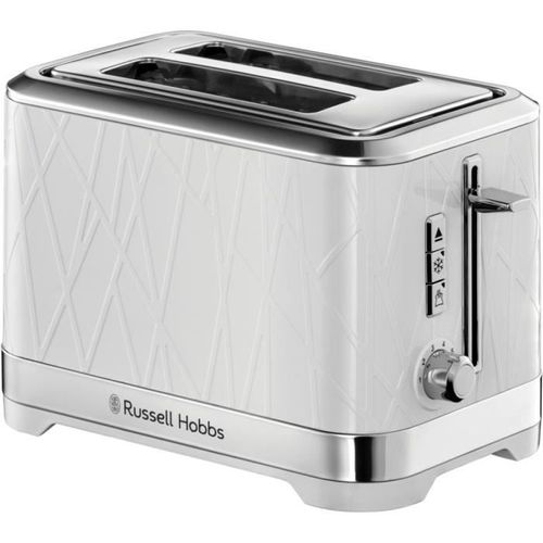 Russell Hobbs Structure 28090-56 - Grille-pain - 2 tranche - 2 Emplacements - blanc avec accents en acier inoxydable