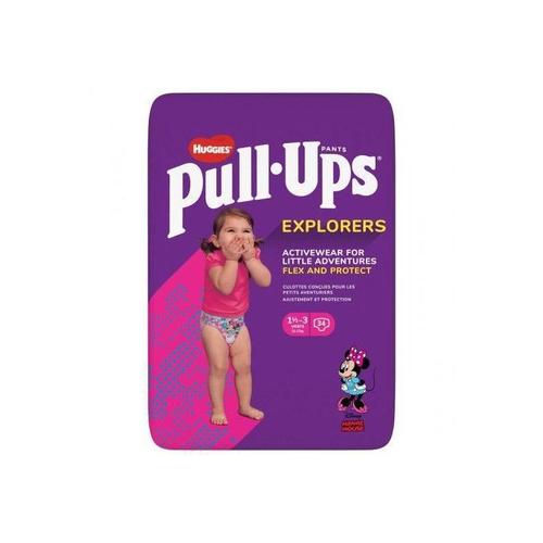 Couches bébé fille 1 - 3 ans : 12 - 17kg pull-ups HUGGIES : le paquet de 34  couches à Prix Carrefour