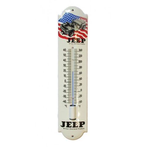 Thermometre En Email Jeep Militaire Et Drapeau Americain 30cm Deco Garage Tole Emaillée