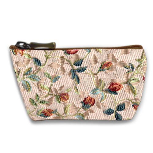 Porte-monnaie artisanal 'Royal Tapisserie' multicolore beige (Printemps) - 12x8x4 cm