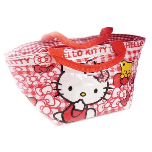 PROMOTION ! Sac shopping 'Hello Kitty' rouge blanc - 30x15x14 cm